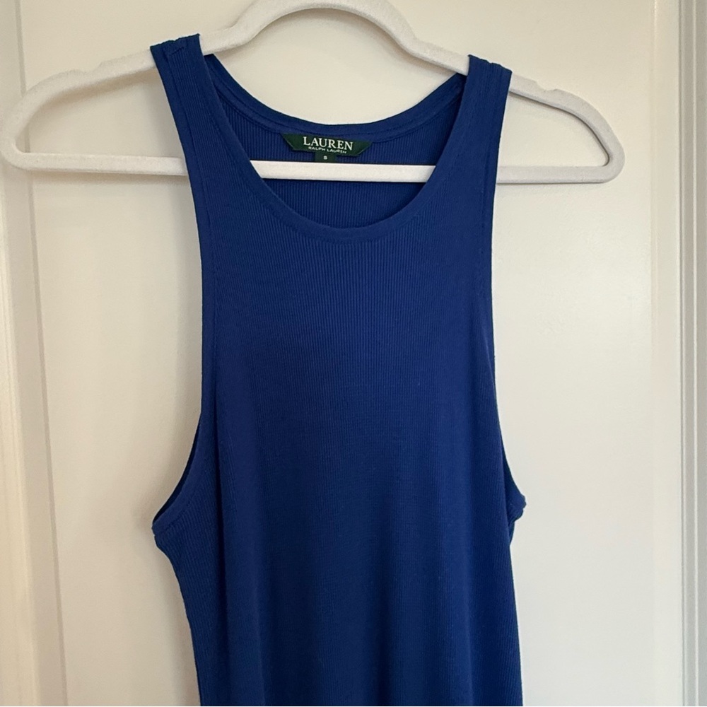 Ralph Lauren Navy Racerback Waffleknit Maxi Dress - Picture 6 of 9